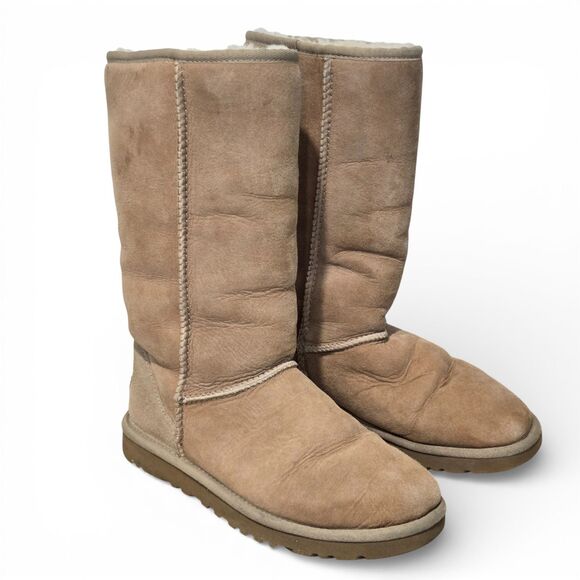 UGG Shoes - UGG Australia Classic Tall Boots womens 5 / 36 Sheepskin Suede 5815 chestnut
